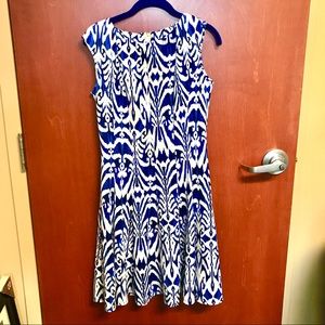 Zarr Collection Blue and White Ikat Dress 8